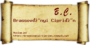 Brassoványi Ciprián névjegykártya